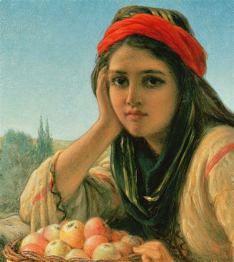 Syrian Fruit Seller Painting by William Gale