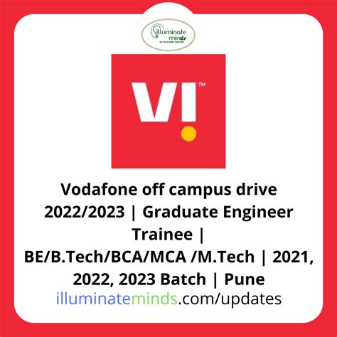 Vodafone Off Campus Drive Graduate Engineer Trainee Be B