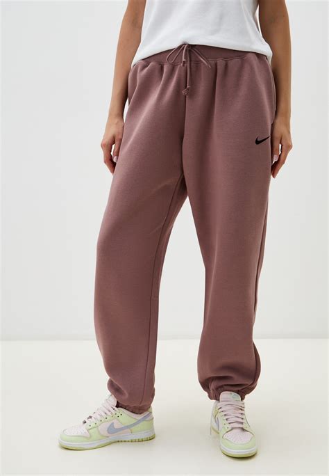 Брюки спортивные Nike W Nsw Phnx Flc Hr Os Pant цвет коричневый