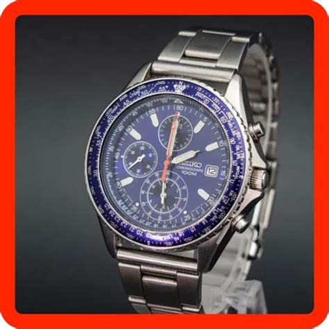 MONTRE SEIKO PILOT Chronographe 100M Cadran Bleu 7T92 0CF0 Quartz Pour