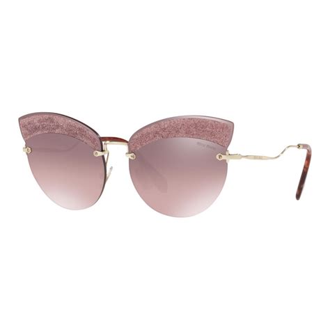 Miu Miu Miu Miu Noir With Glitter Sunglasses Cat Eye Plum Gradient Sunglasses Miu Miu