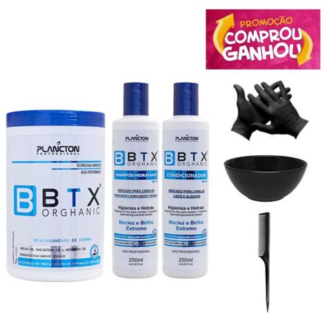 Kit 3 Semanas Btx Orghanic 1kg Plancton Kit Shampoo E Condicionador