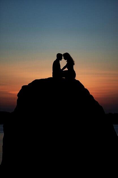 Premium AI Image | Silhouette couple in love at sunset