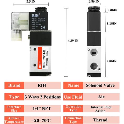 V Series V G Aluminum Alloy Dc V Solenoid Valve Pneumatic