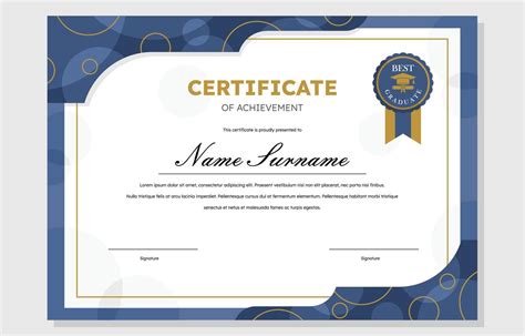 Navy Blue Professional Certificate Template 21956348 Vector Art at Vecteezy