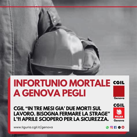 Infortunio Mortale A Genova Pegli Cgil In Tre Mesi Gi Due Morti Sul