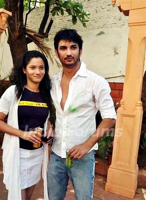 Sushant Singh Rajput And Ankita Lokhande At Zoom Holi Bash Photo