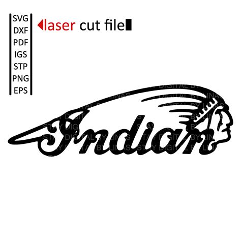 Indian Motorcycle Logo Digital Files For Laser Cutting Igs Stl Stp Dxf Svg Png Eps Etsy