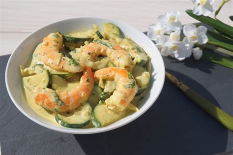 Courgettes Et Crevettes Au Curry