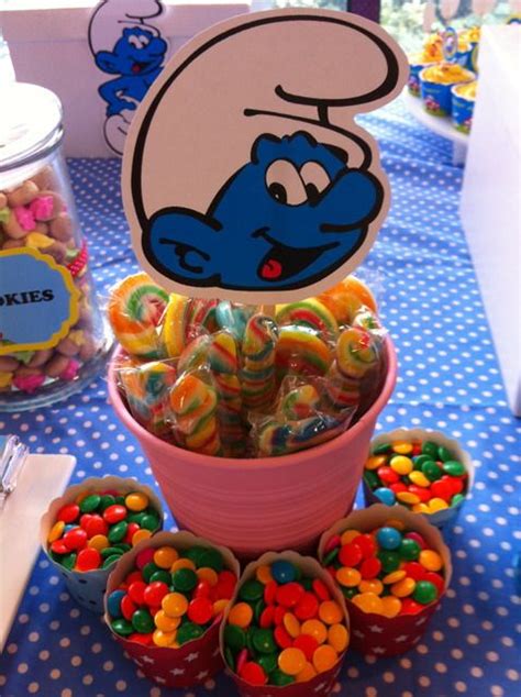 Smurfs Birthday Party Ideas Photo 1 Of 4 Kids Party Centerpieces