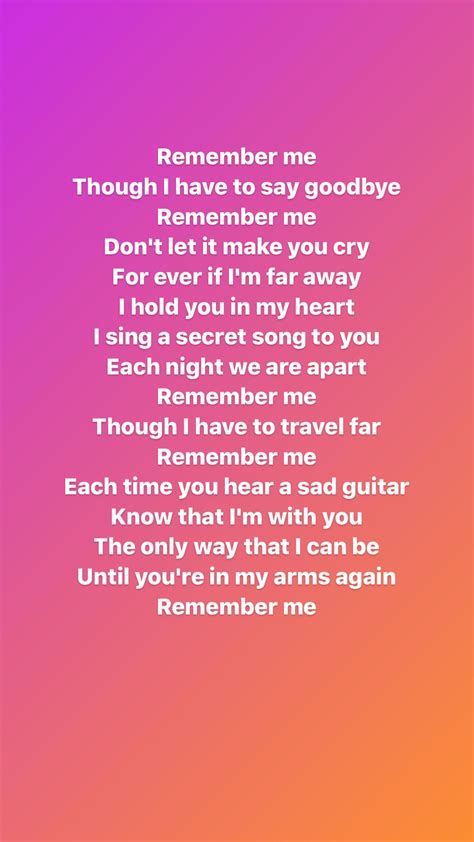Remember Me Coco Lyrics Celebhop