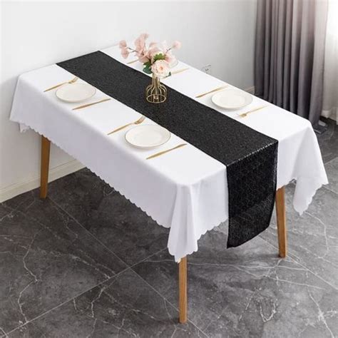 Nappe Chemin De Table De Couleur Unie Avec Paillettes Brillantes Nappe