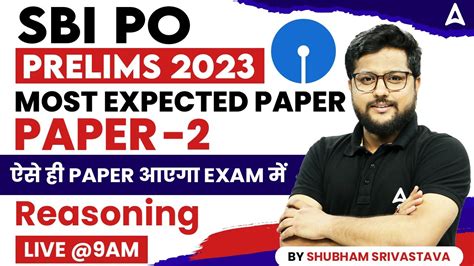 SBI PO 2023 SBI PO Reasoning Most Expected Paper SBI PO Pre