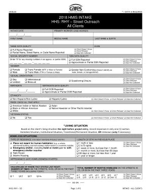 Fillable Online HHS PATH Street Outreach Intake Form For All