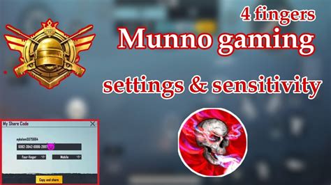 Munno Gaming Settings And Sensitivity Best Finger Claw Finger