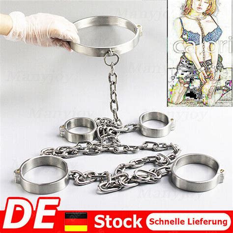 Heavy Duty Edelstahl Handschellen Fußfesseln Körper Fesseln Hals Kragen ...