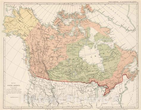 Historic Map 1857 Map Of North America Hudsons Bay Company Arrows Historic Pictoric