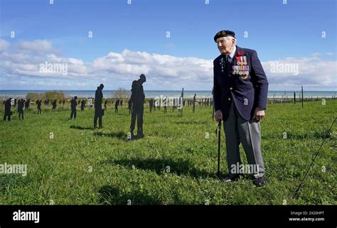 D Day Veteran Mervyn Kersh Stands Amongst The Standing With Giants