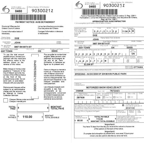 Printable Blank Police Ticket Template