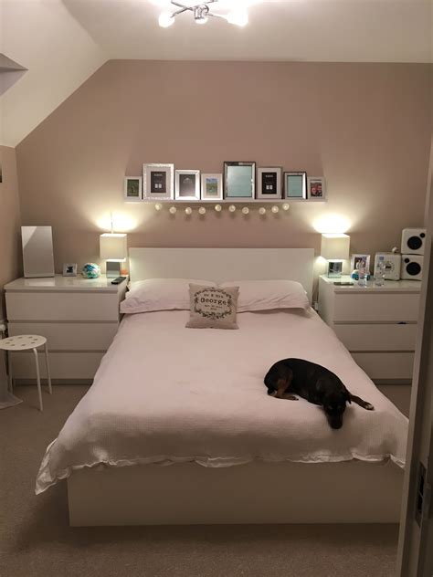 Natural Bedroom With Photo Feature Wall Nude Tan Neutral Malt