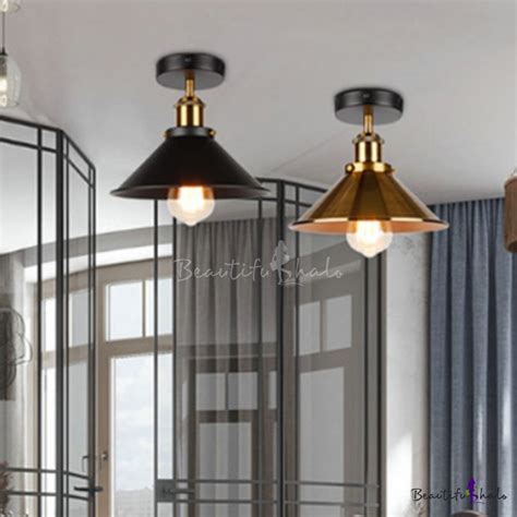 Retro Industrial Style Wrought Iron Ceiling Light Fixture For Aisles And Corridors