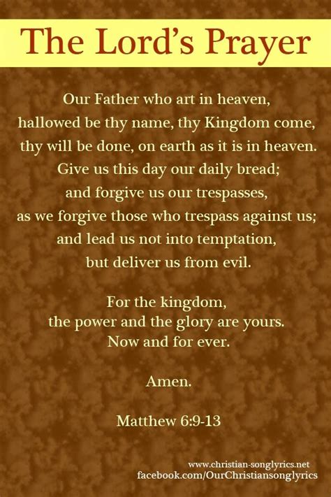 The Lords Prayer Matthew 69 13 The Lords Prayer Our Father Who