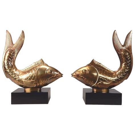 Hollywood Regency Life Size Brass Koi Fish By Chapman 1977 At 1stdibs