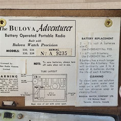 Bulova Adventurer Portable Radio S Vintage For Parts Repair Display