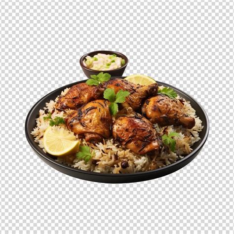 Biryani Au Poulet Avec Riz Basmati Cuit La Vapeur Png Psd Premium