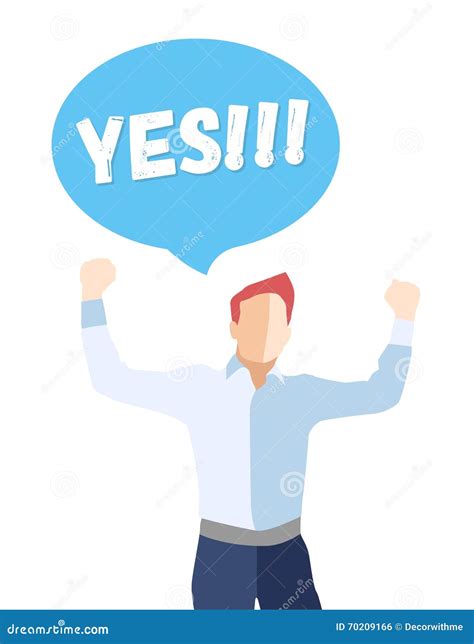 Male In A Pose Of Success Saying Yes Stock Vector Illustration Of