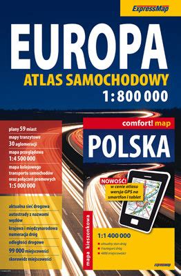 Europa Atlas Samochodowy Laminowana Mapa Samochodowa