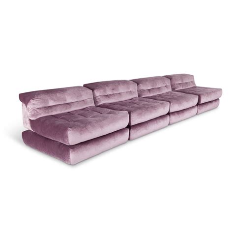 Canap Modulable En Velours Violet Par Roche Bobois