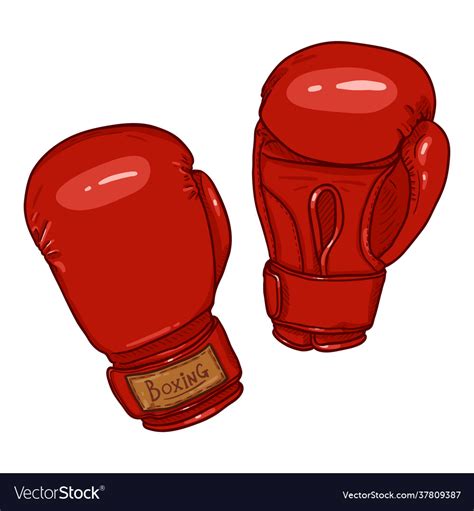 Cartoon red boxing gloves Royalty Free Vector Image