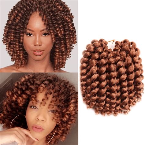 3 paquets Cheveux crochets Jamaïcains Bounce de 8 pouces et 80 racines