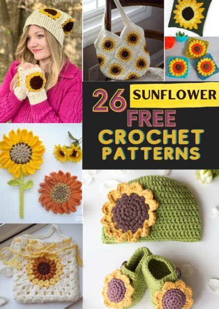 Amazing Free Crochet Sunflower Patterns Fosbas Designs