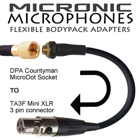 Dpa Countryman Microphone Adapter Microdot To Ta F Pin Mini Xlr Akg