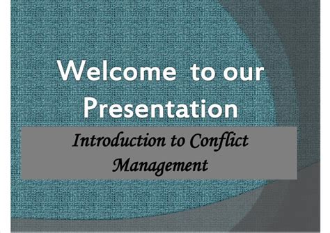 Pdf Introduction To Conflict Management Dokumen Tips