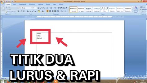 Cara Mensejajarkan Titik Dua Di Microsoft Word Youtube