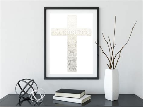 Word Art Cross 1 Jesus Christian Bible Cross Art Digital | Etsy