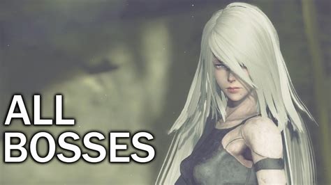 Nier Automata All Bosses 1080p 60fps Youtube