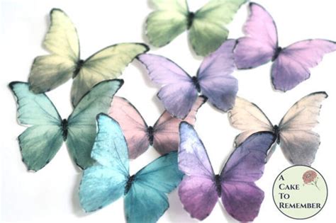 Edible Butterflies 12 Wafer Paper Pastel Butterflies Wedding Etsy