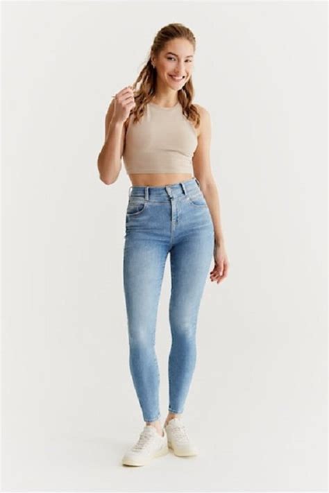 Coj Lisa Dames Skinny Jeans Light Blue Bol