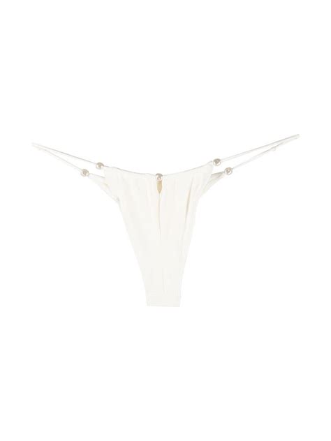 Cult Gaia Pearl Embellished Slip On Bikini Briefs Farfetch