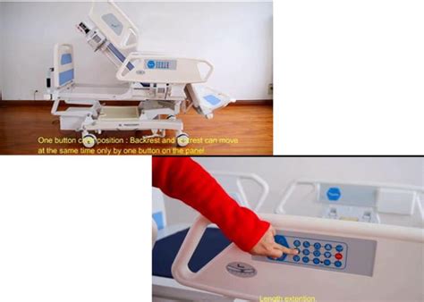 Remote Control Hospital Electric Beds , Large Size Hospital Emergency Bed