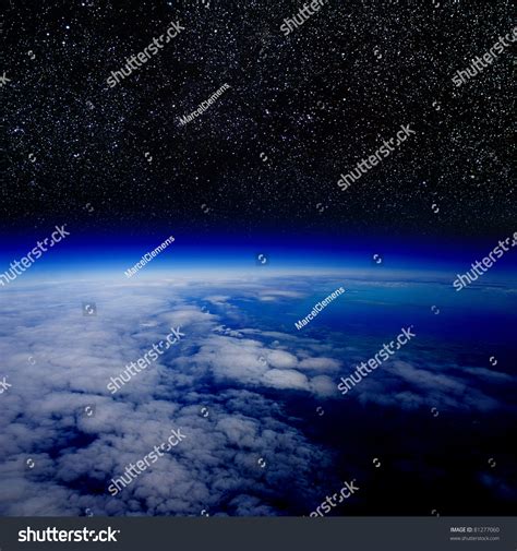 High Altitude View Of The Earth In Space Stock Photo 81277060