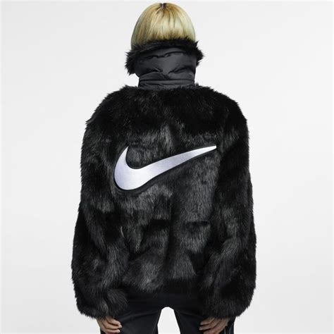 Nike X Ambush Womens Reversible Faux Fur Coat Black Black Faux Fur Coat Cool Coats Tomboy