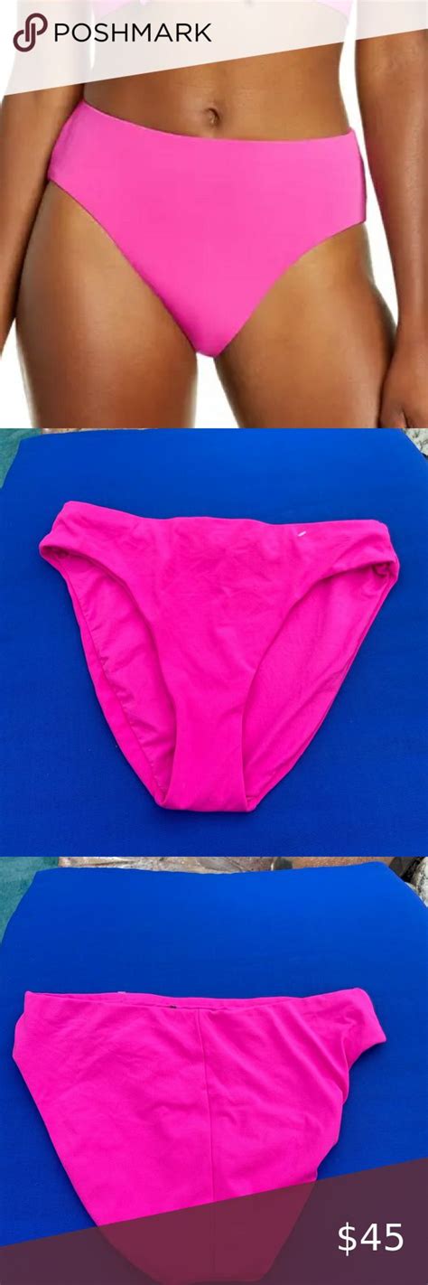 Robin Piccone Pink Ava High Waist Bikini Bottoms L High Waisted