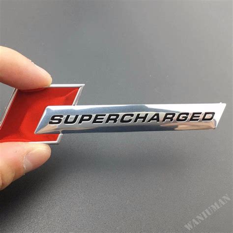 1x Red Supercharged Body Side And Trunk Lid Decal Badge Emblem Decoration