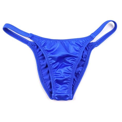 Slips Sexy Basse Hauteur Slip Homme Bikini Lingerie Strings Soie Glac E Noir Eur Picclick Fr