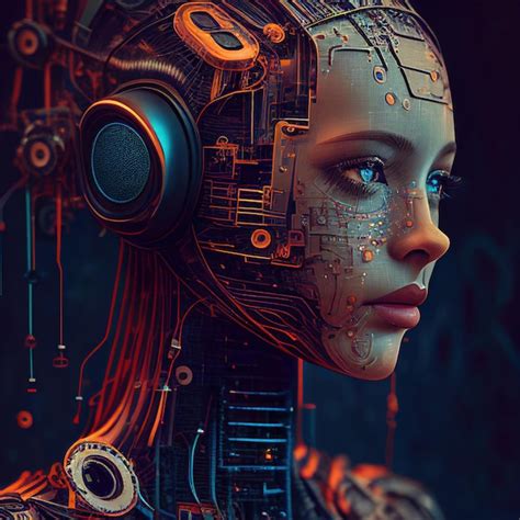 Mujer Robot Del Futuro Con Inteligencia Artificial Por Generative Ai